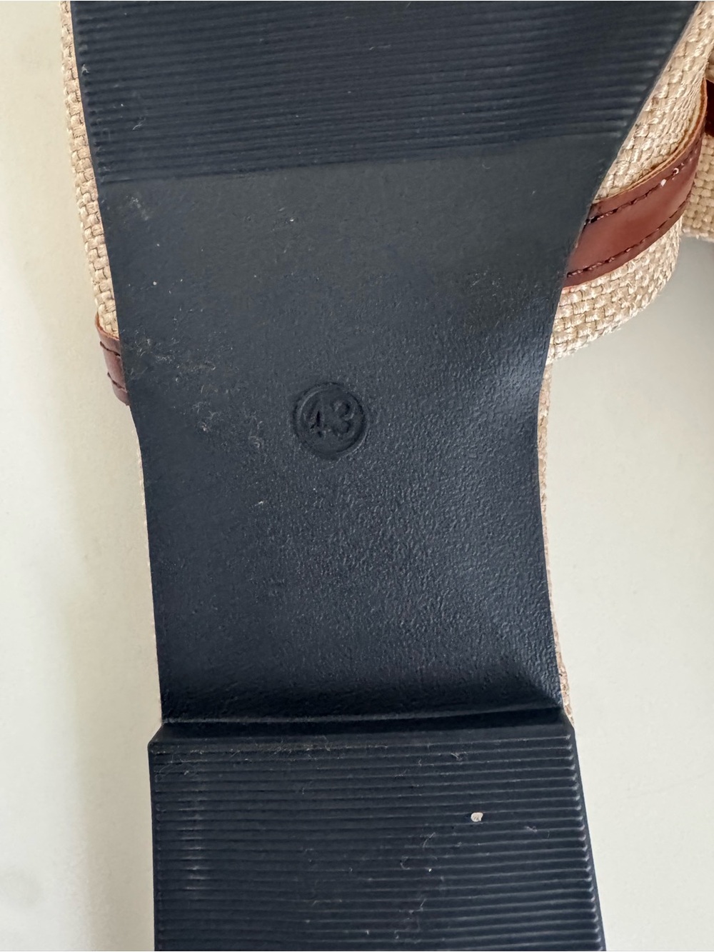 Beige and Brown Slide Sandals with Gold Accent NWOB - Picture 5 of 5